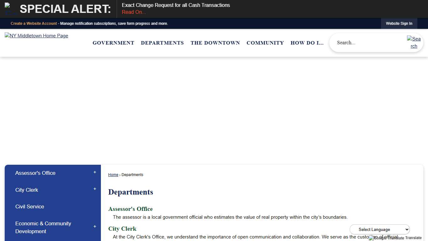 Departments Middletown, NY