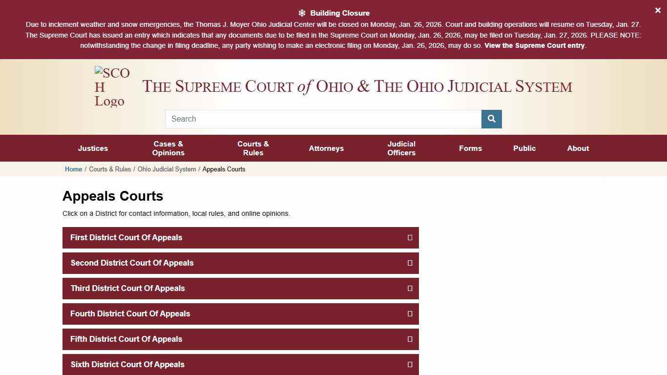 Ohio Court of Appeals » Supreme Court of Ohio