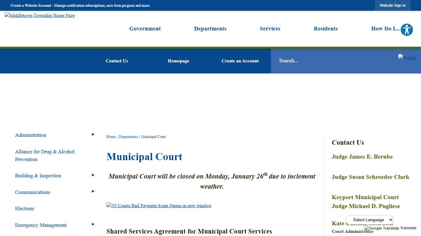 Municipal Court Middletown, NJ